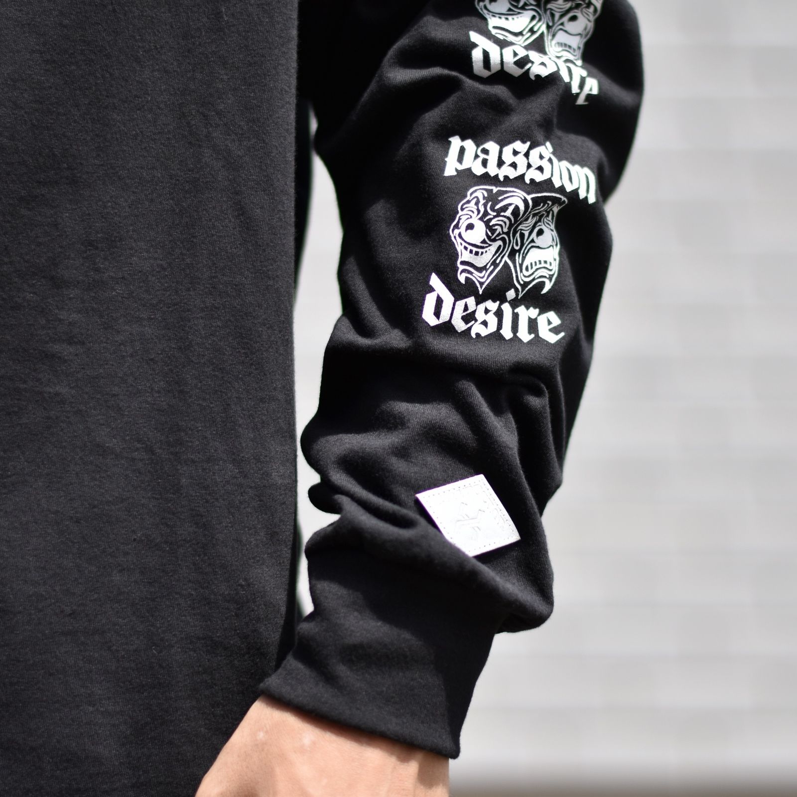 COTTON L/S T-SHIRT '2FACE (BK)