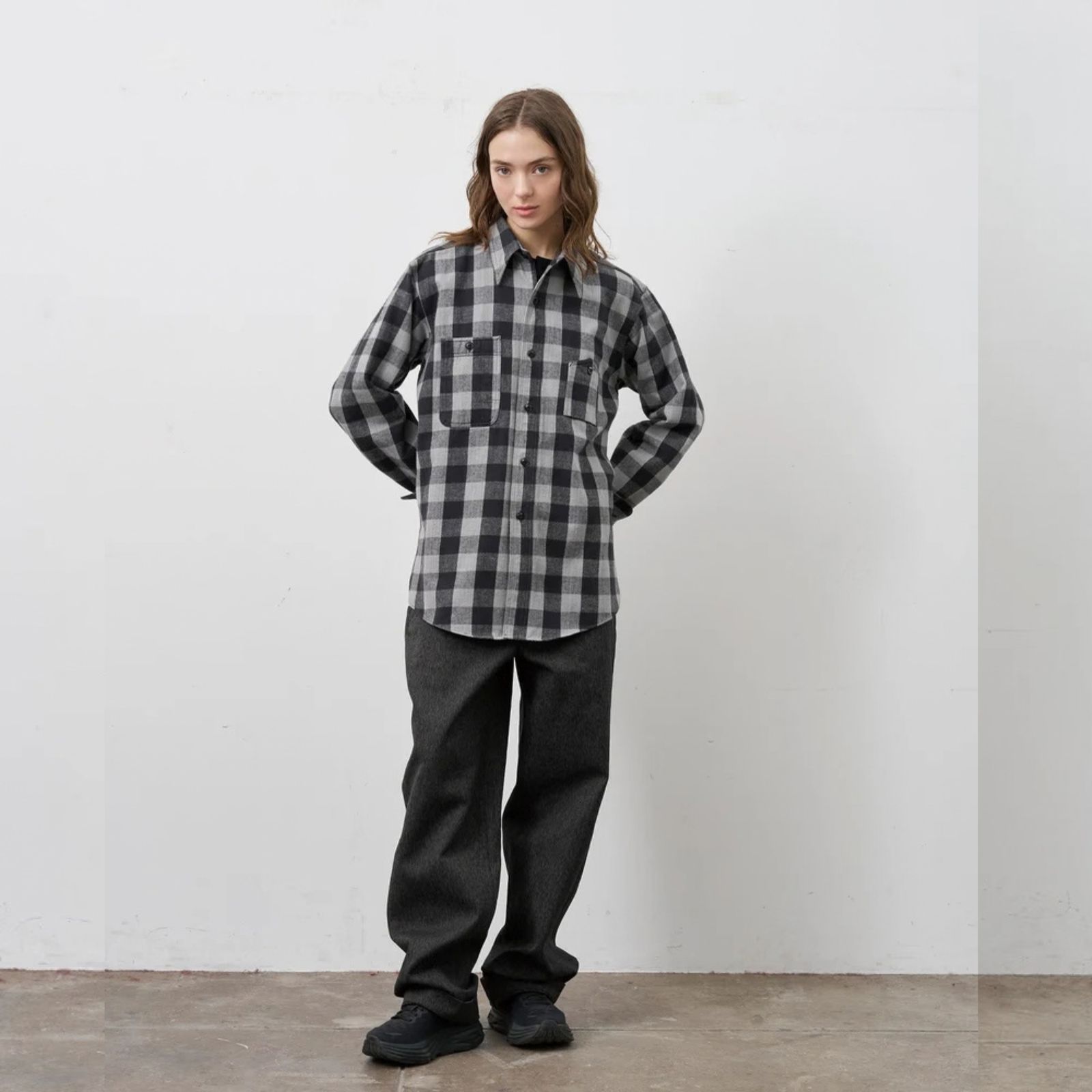 Y1945 FLANNEL CHECK SHIRT （GRAY / グレー）｜602-262-04