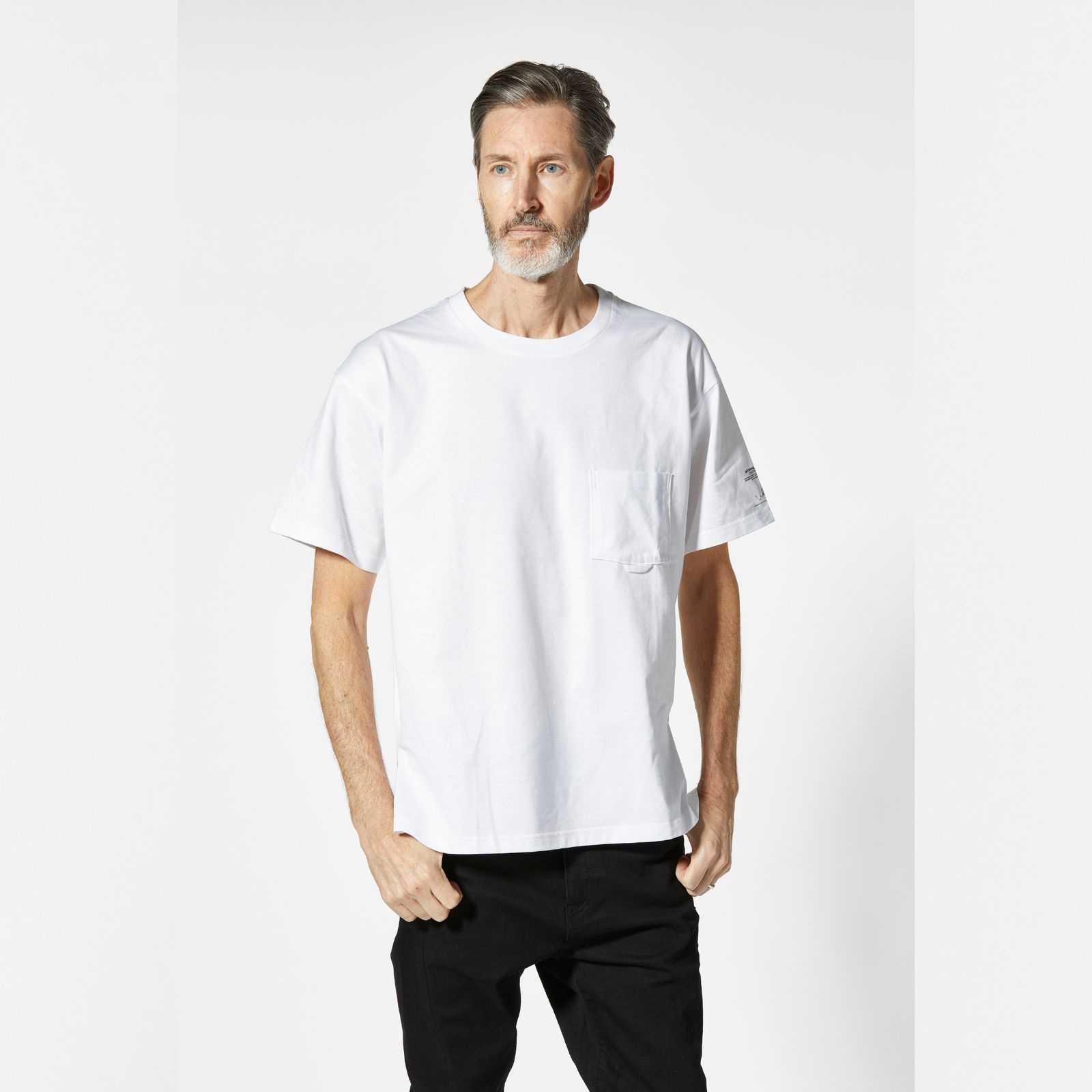 ハイゲージ天竺 ドロップショルダー Tシャツ (WHITE)