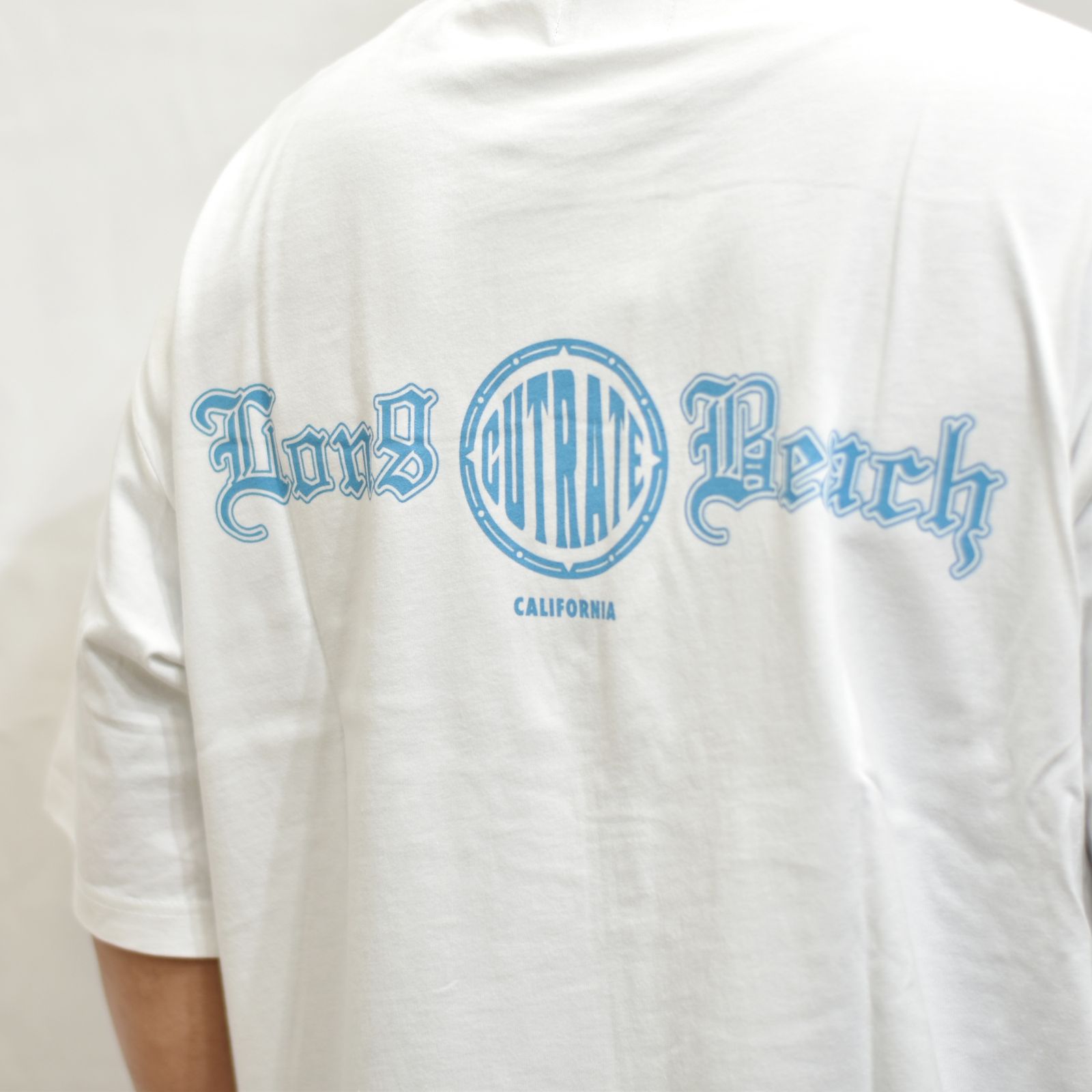 CUTRATE BEACH CITY CA DROPSHOULDER S/S -T-SHIRT (WHITE)