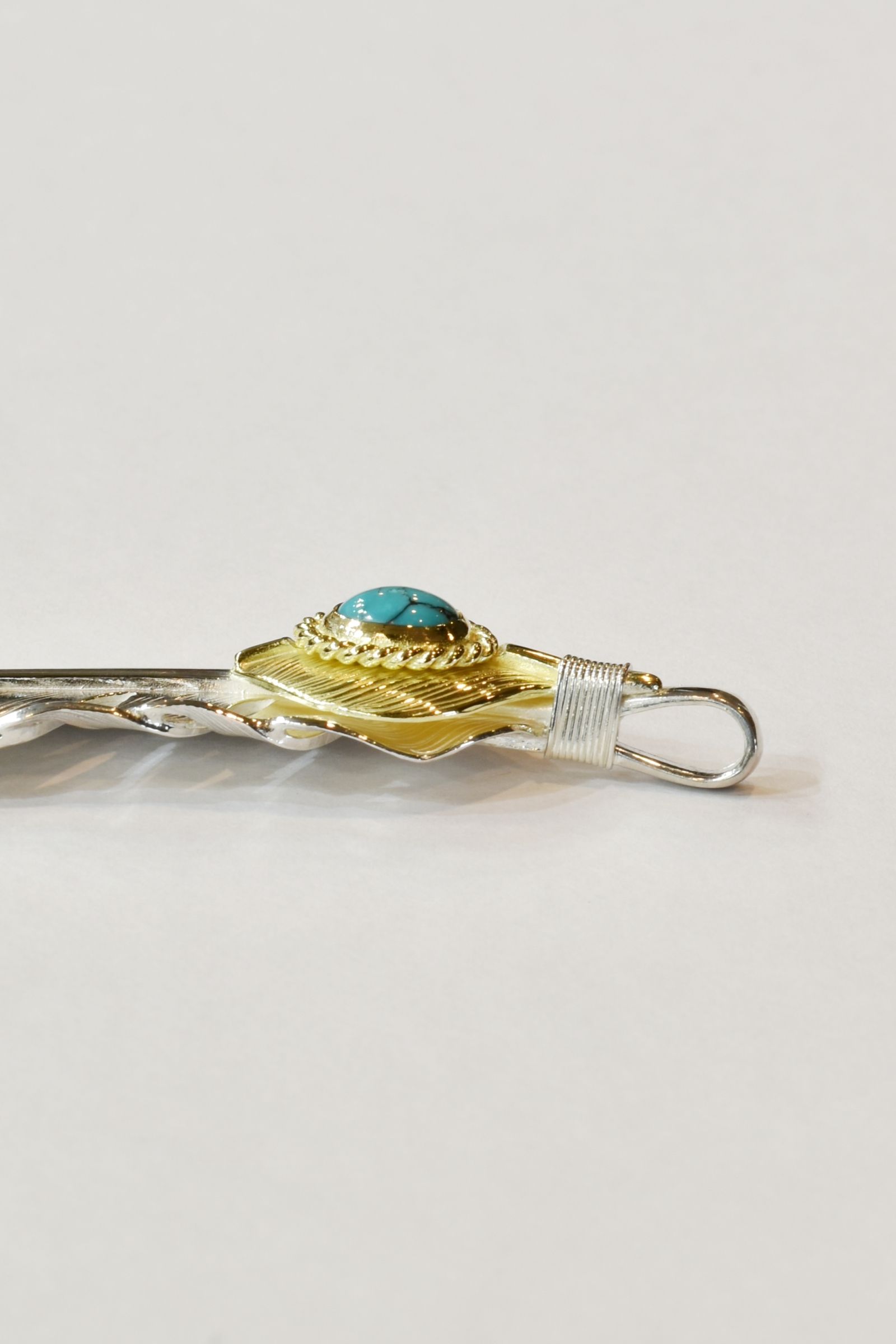 L feather K18 top 01 / L K18 heart feather 01 / turquoise 6×8 / K18 cup
