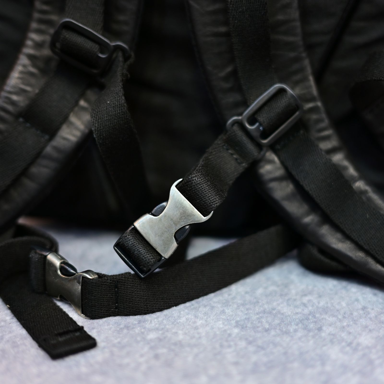 ITALY SHOULDER GARMENT-DYED BACKPACK （BLACK）｜イタリーショルダー製品染め 0.8mm リュック｜243-03