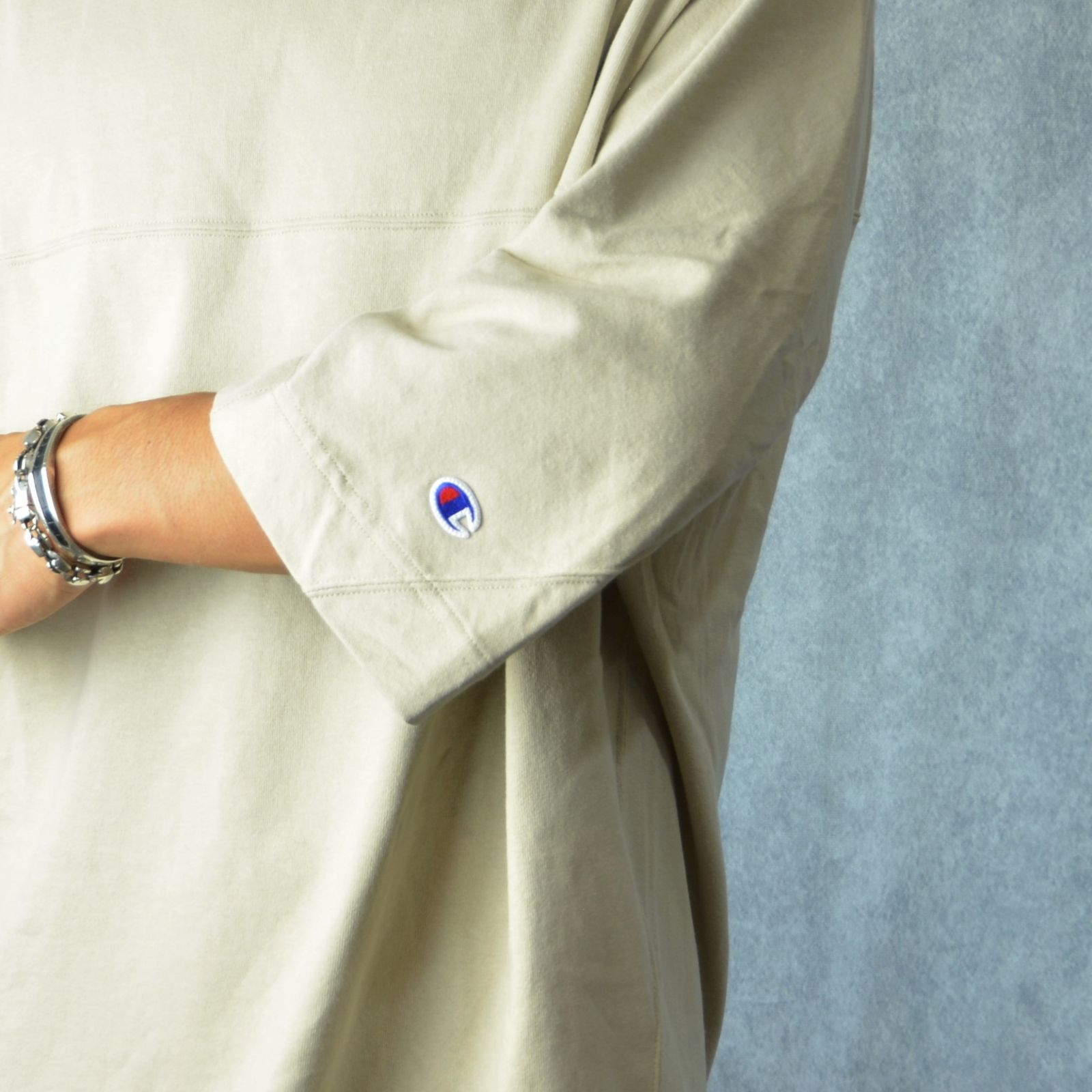 × champion football T-SH （BEIGE） /  フットボールTシャツ （ベージュ）