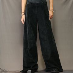Cotton corduroy wide trousers （BLACK） コーデュロイ ワイドパンツ