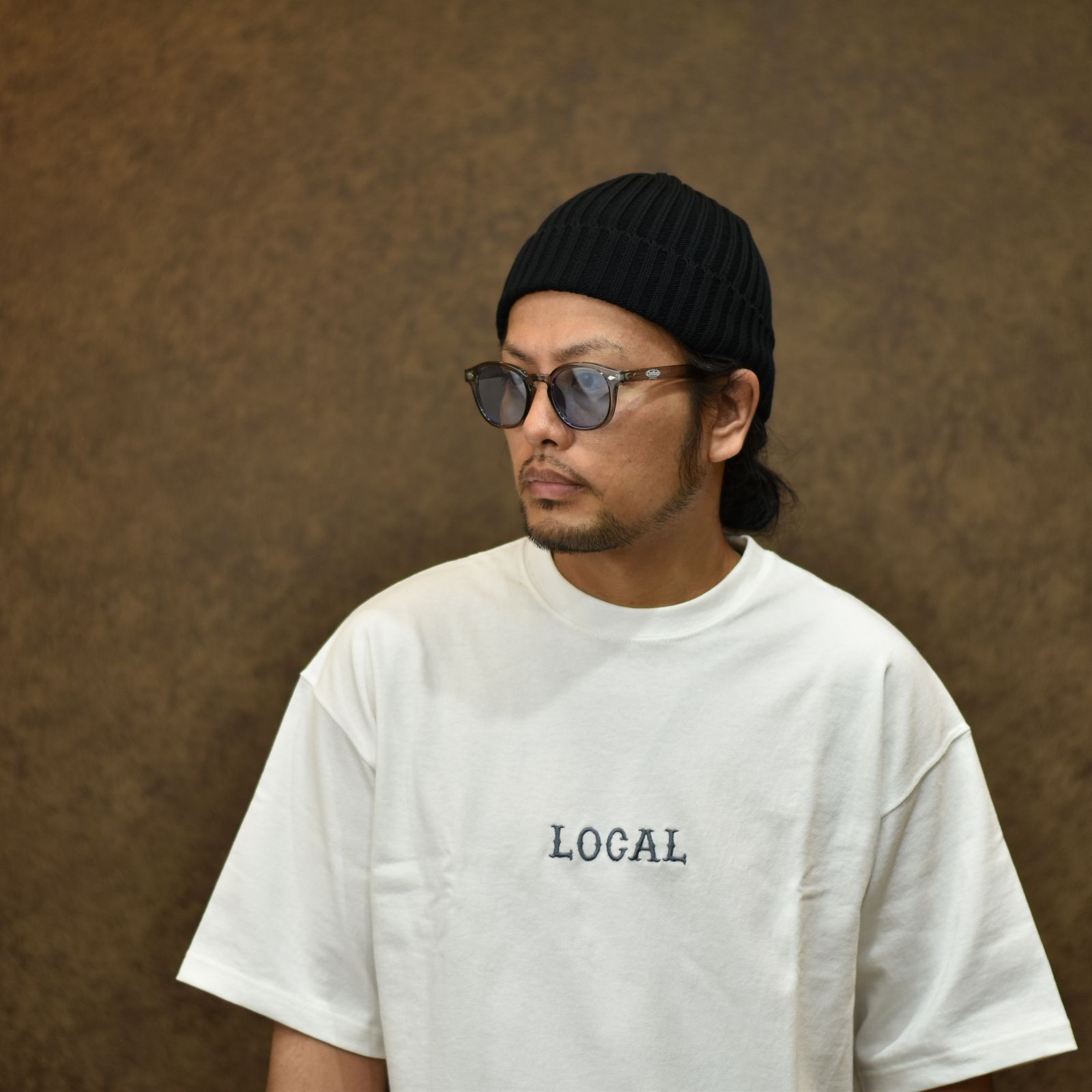 CUTRATE LOGO GLASSES (CLEAR GRAY × BLUE) / カットレイト ロゴ グラシズ