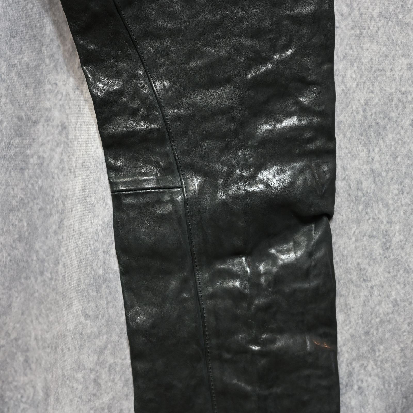 イタリーショルダー製品染め パンツ （BLACK）｜レザーパンツ 1254-08