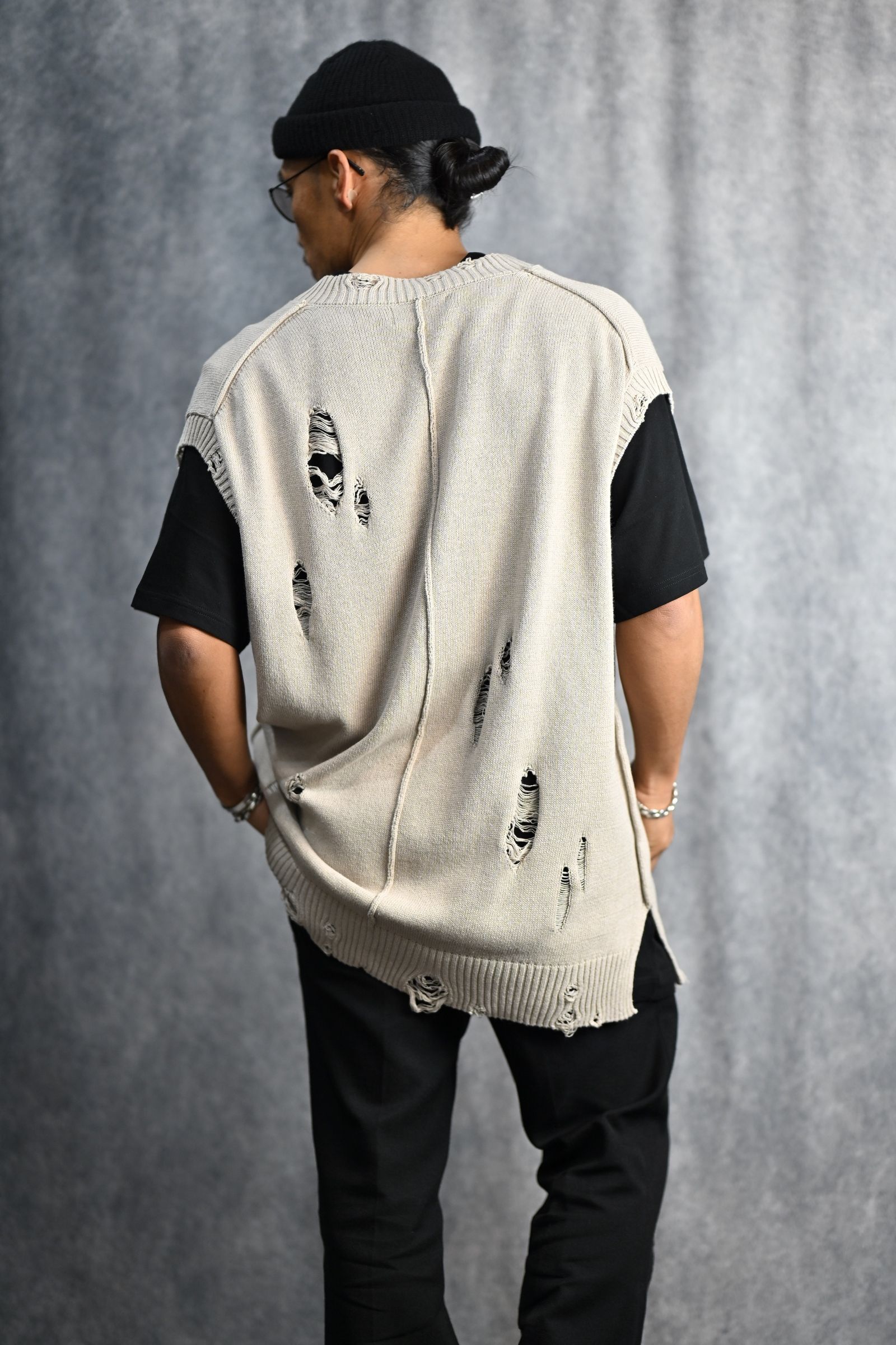 7G2P JERSEY V NECK VEST （BEIGE） ニットベスト / HP-K13-098 （ベージュ）