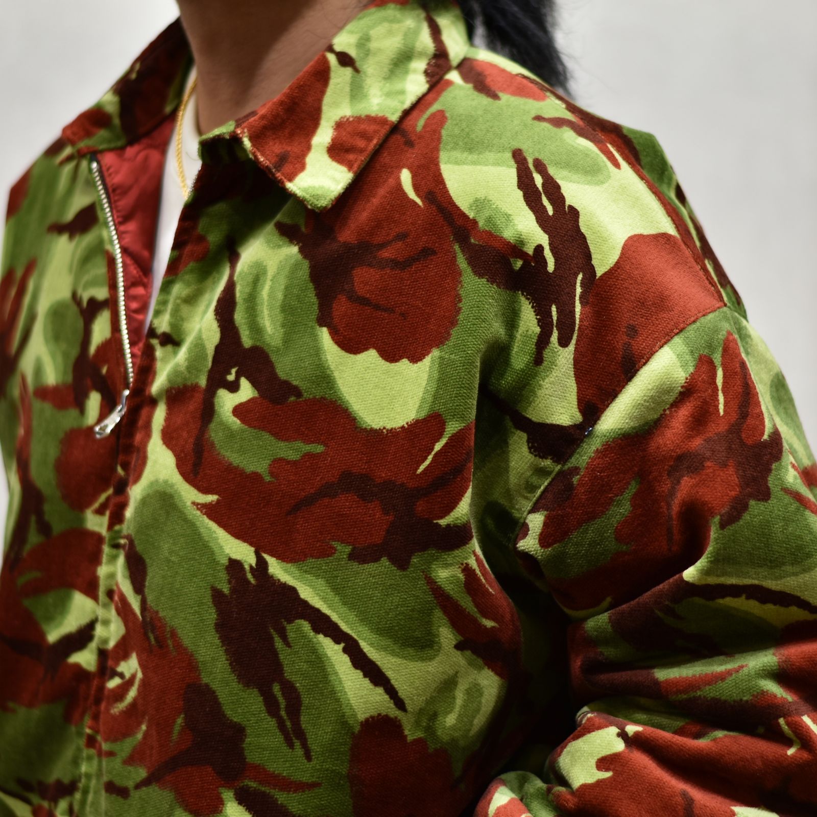 British camouflage pattern corduroy harrington jacket (Camo) / ブリティッシュ カモフラージュ コーデュロイ ハリントン ジャケット