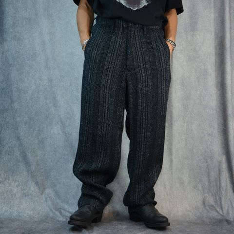 C/L S.T B Z-STRIPE COIN POCKET WIDE PANTS (BLACK) / ストライプ コインポケット ワイドパンツ / HS-P24-011-1-02