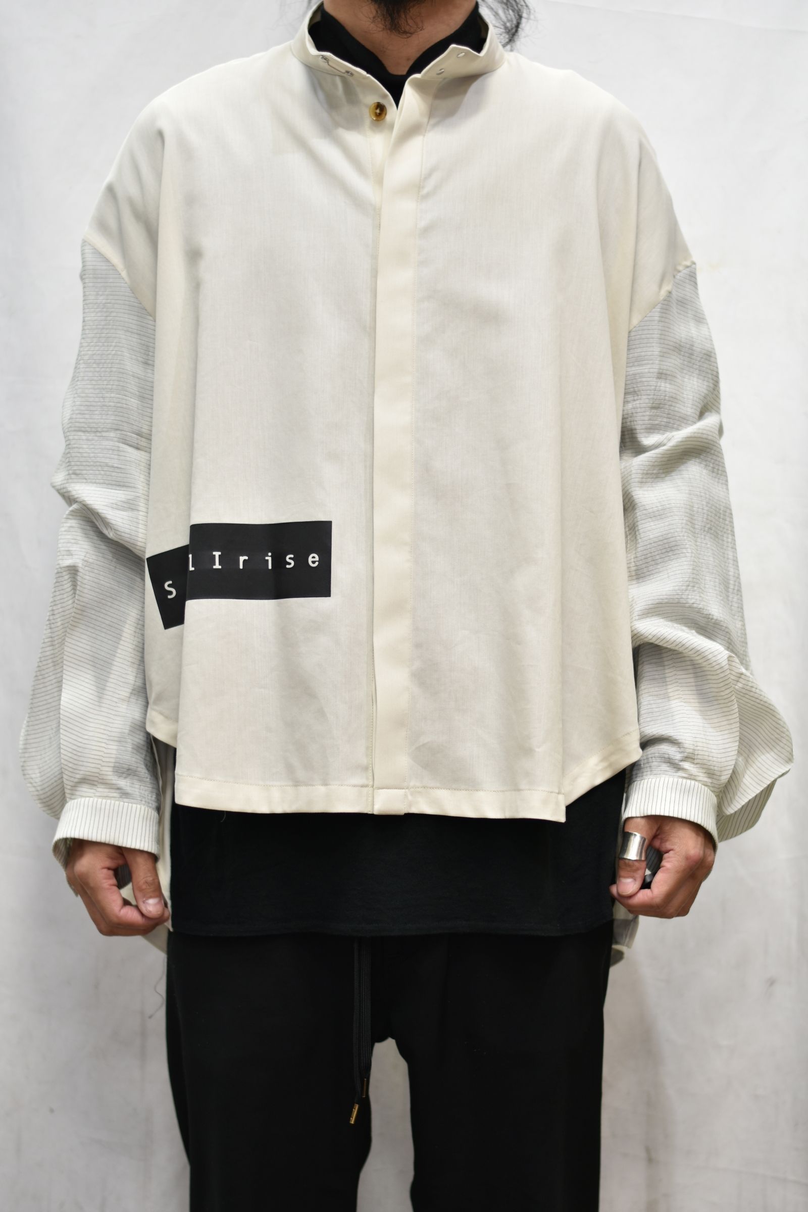 スタンドカラー ルーズシャツ / LB21SS-SH02-CP (ECUR×PIN BORDER)