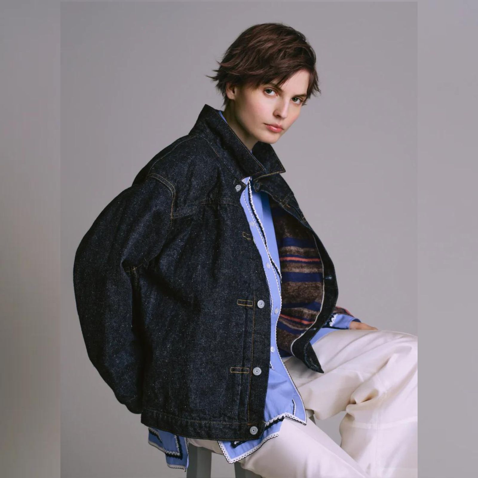 #018 LV T-BACK JACKET WITH COTTON LINER ONE-WASHED （INDIGO） / デニムジャケット Gジャン （インディゴ）