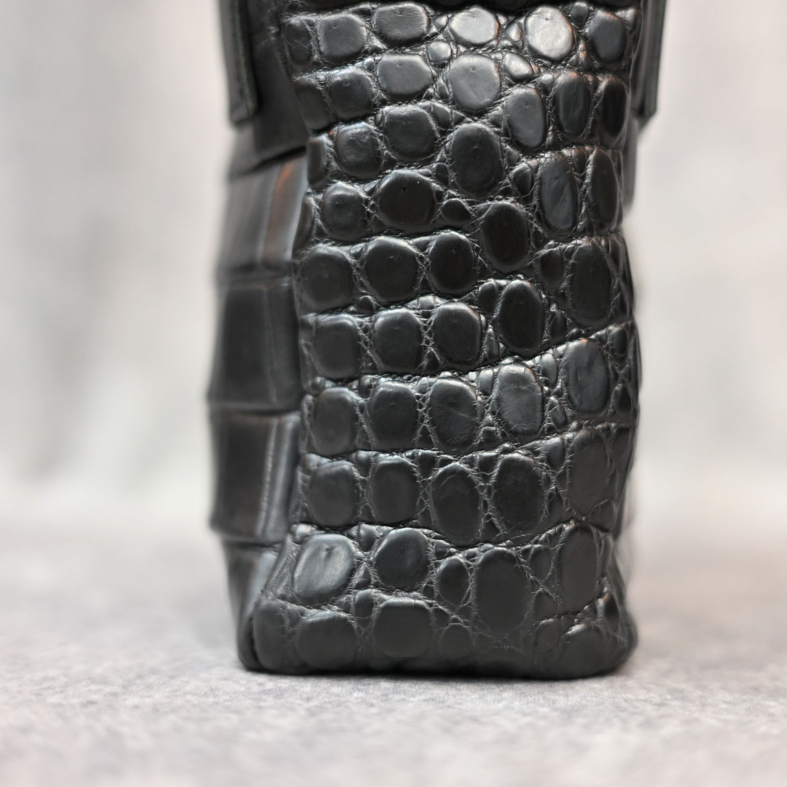 The Line クロコダイル ミニ トートバッグ （BLK / ブラック） T-278
