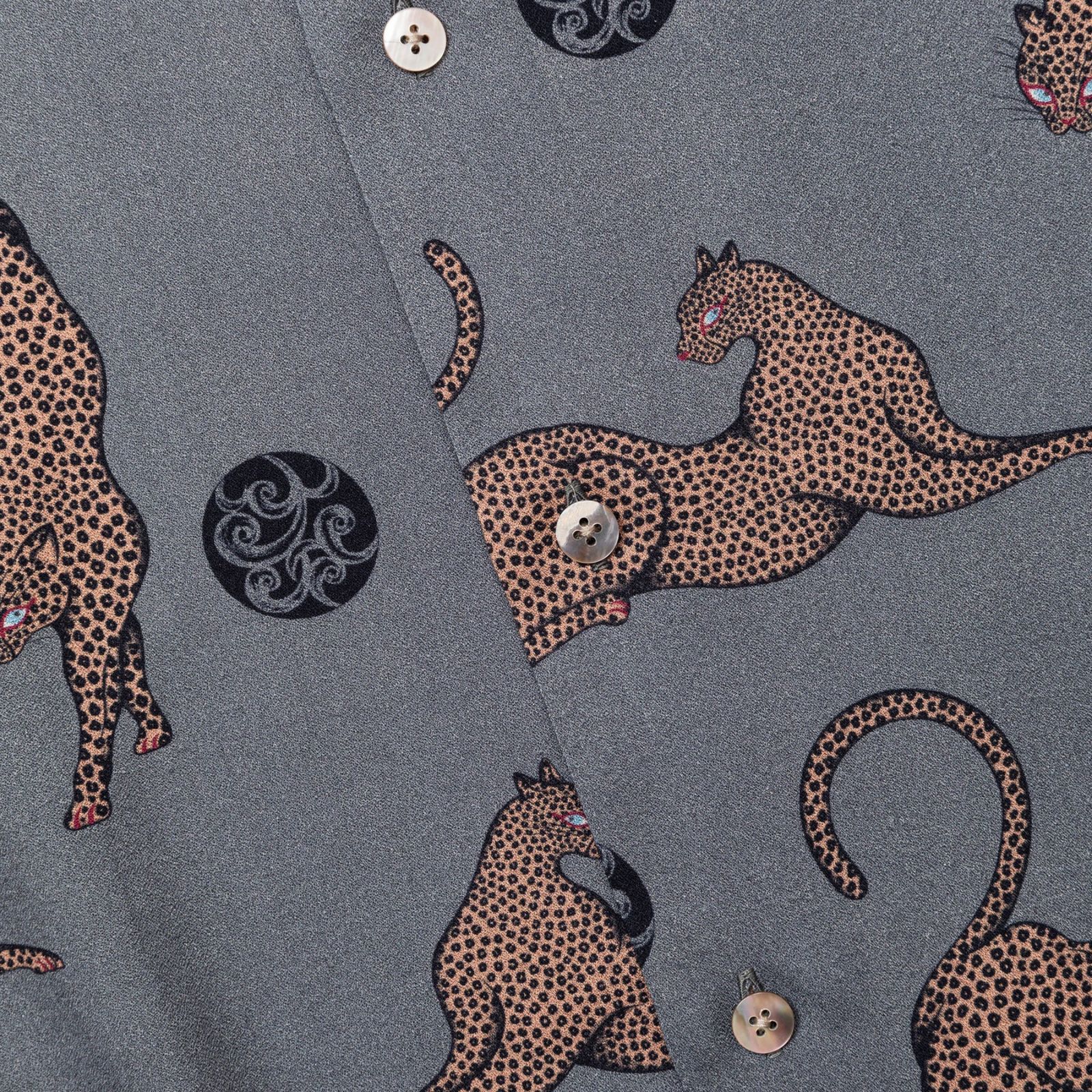 ×MIHO MURAKAMI PANTHER DOT PATTERN SH (CHARCOAL GREEN) / × 村上実帆 パンサー ドット パターン オープンカラーシャツ