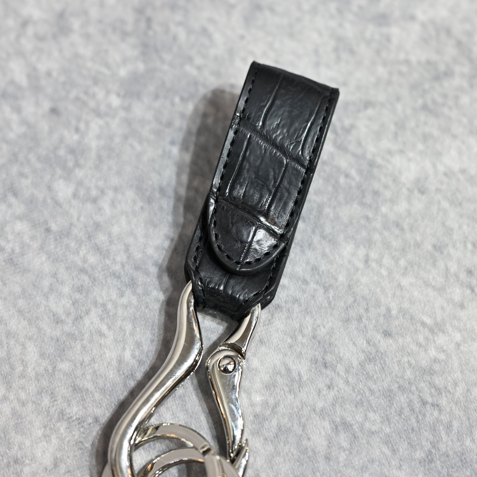 オイルクロコ キーホルダー （BLK / ブラック） 387-02