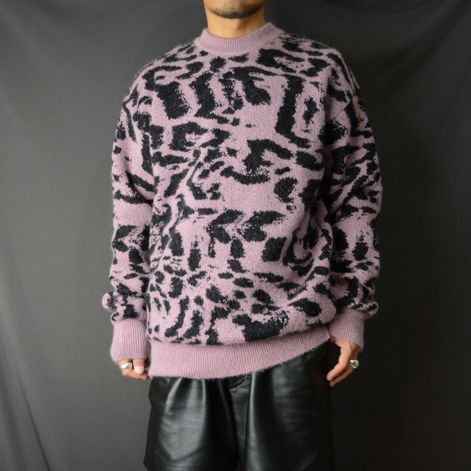 JOHNLAWRENCESULLIVAN - Leopard jacquard knit sweater （PINK