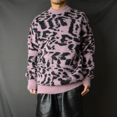Leopard jacquard knit sweater （PINK） グラフィック ジャガード ニット