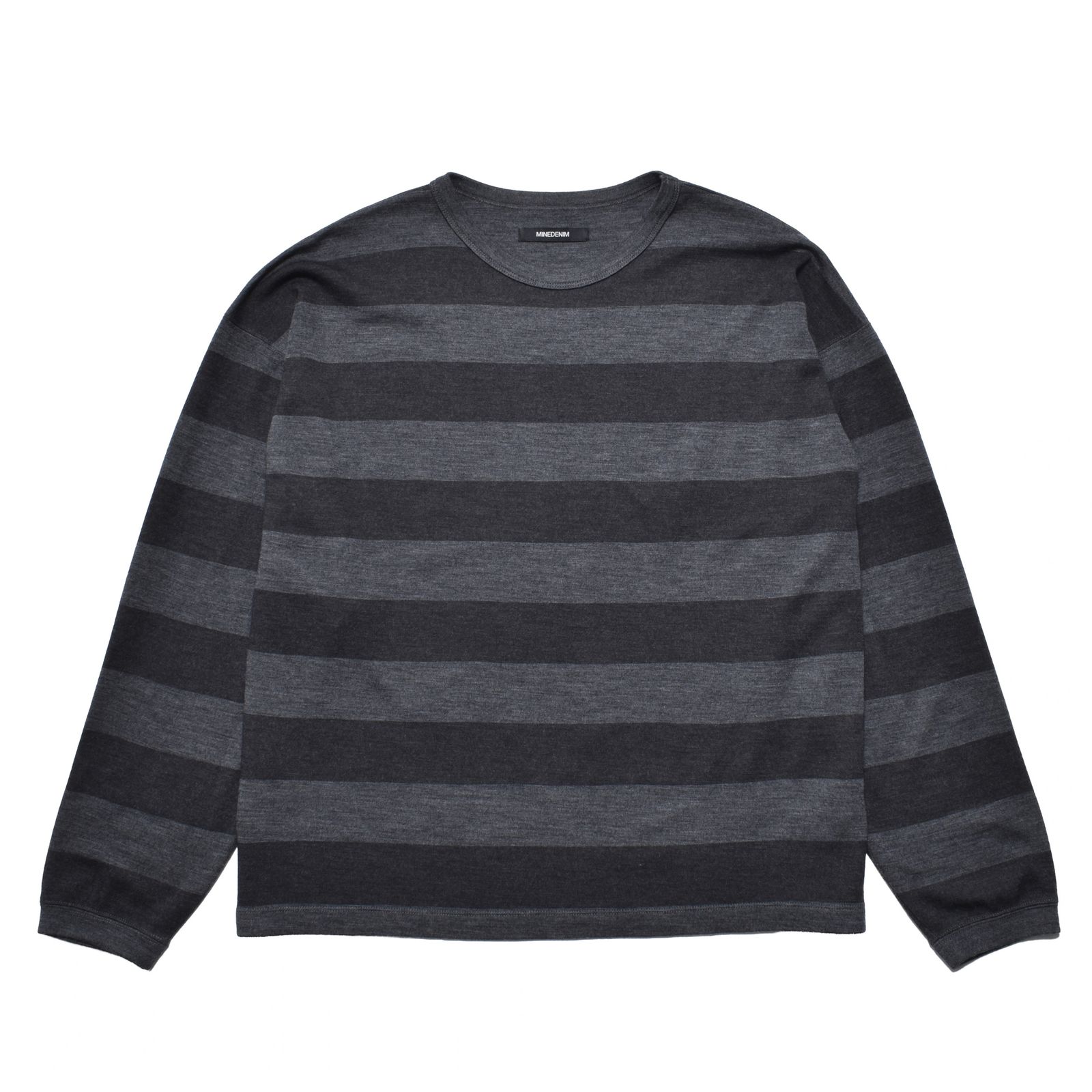 EF.Wool Interlock Border Print Crewneck L/S Pullover （BLT）｜ボーダープリント 長袖Tシャツ｜MDFBF10402