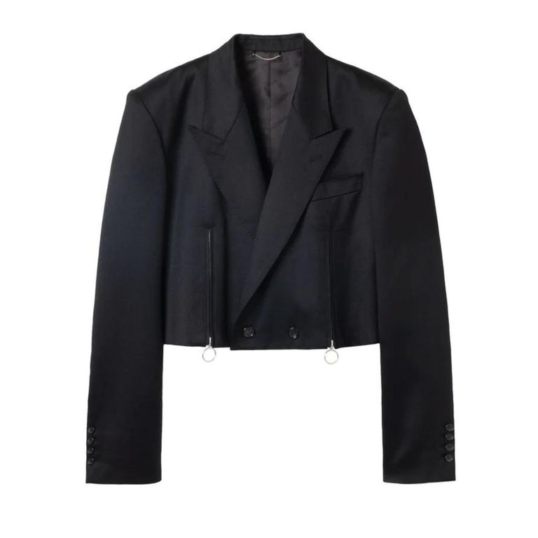 JOHNLAWRENCESULLIVAN - Wool satin spencer jacket （BLACK 