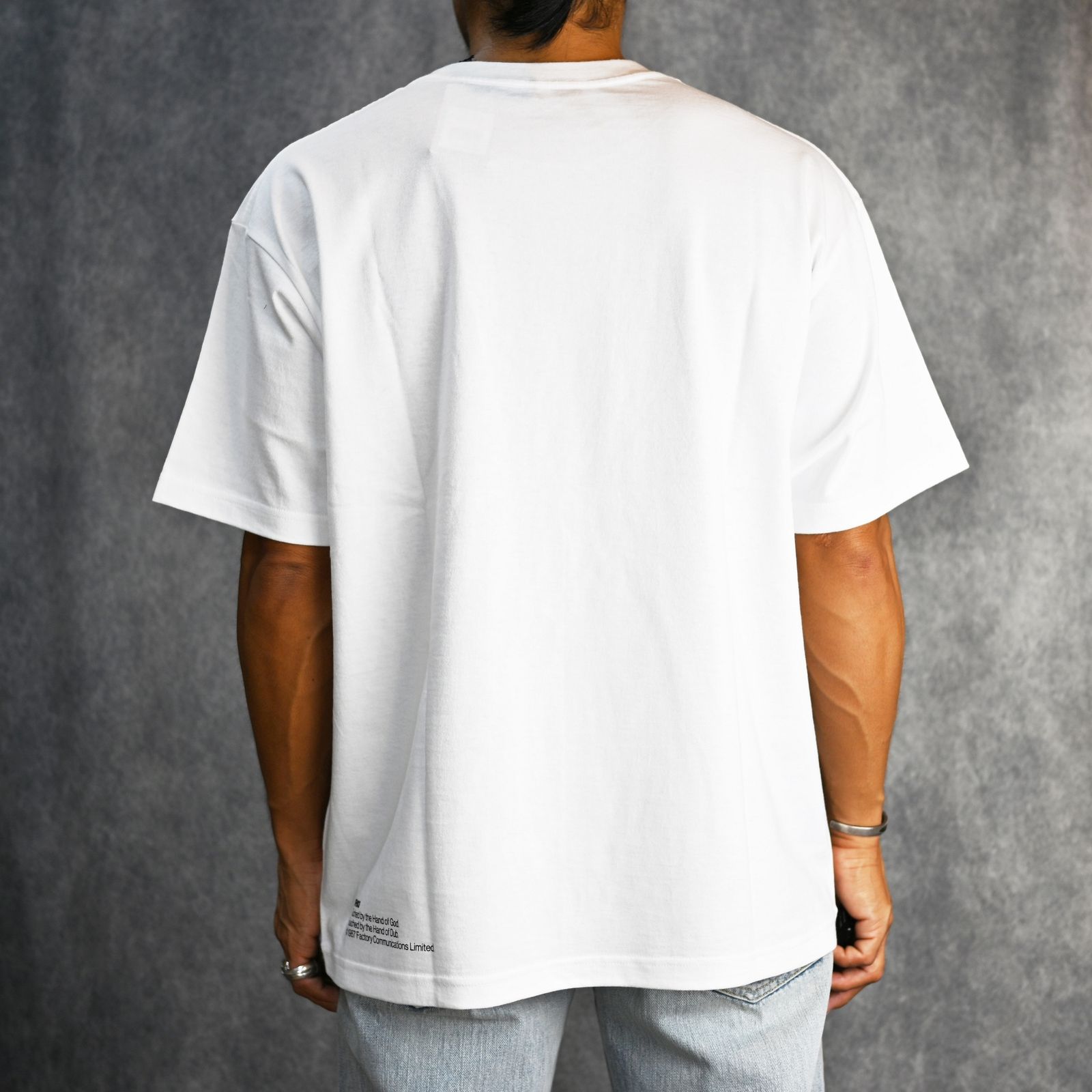 New Order “TOUCHED BY THE HAND OF GOD” Crewneck T-SH （WHITE） /  ニューオーダー 「タッチト・バイ・ザ・ハンド・オブ・ゴッド」 プリント Tシャツ （ホワイト）