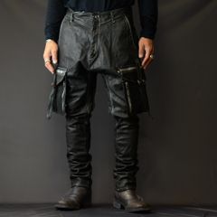 BUFFALO LEATHER PANTS ARMYHALF LINED MP-1 (81N)