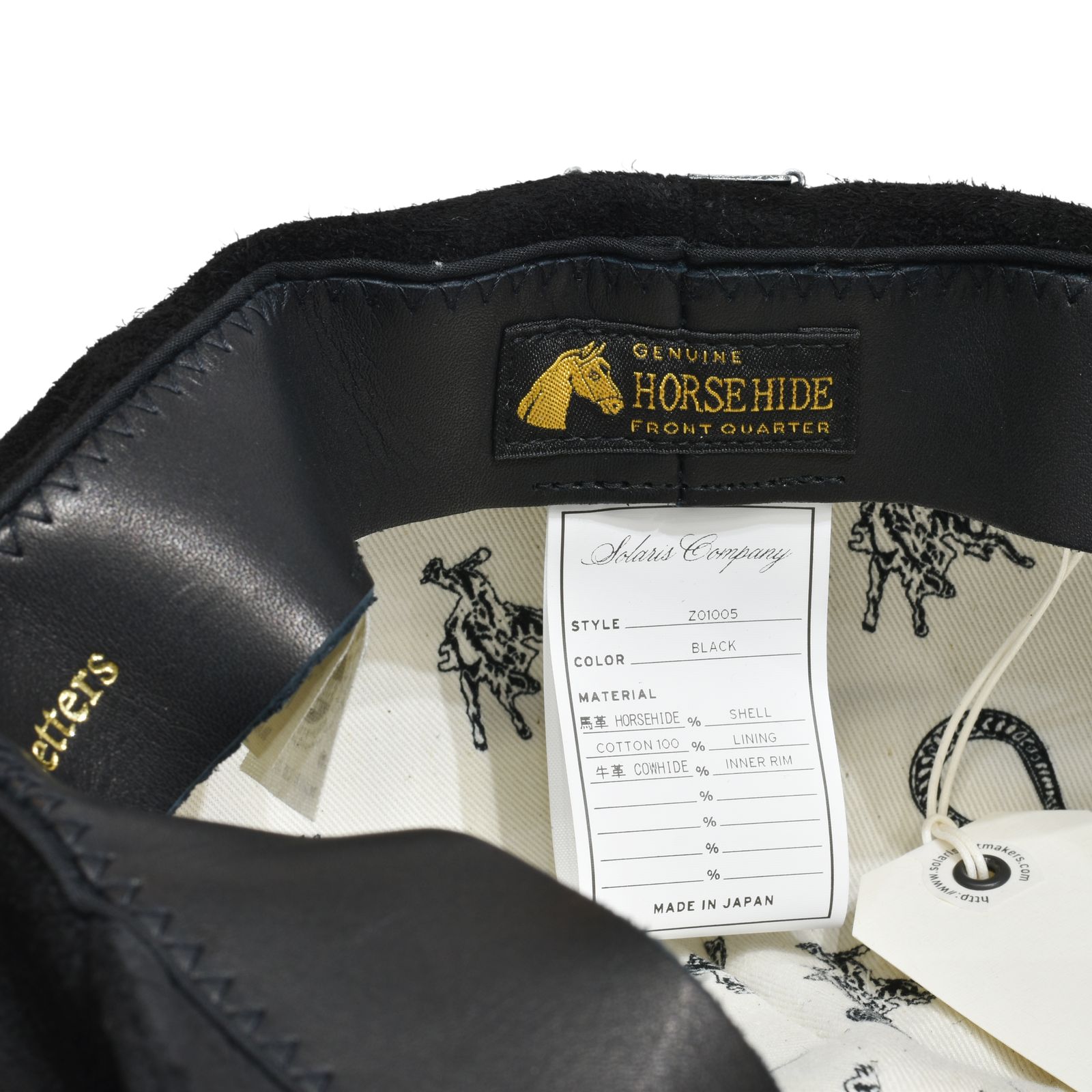 × The Letters Horsehide Suede Casquette "LETTERBOY" (BLACK)｜× レターズ ホースハイド スエード キャスケット｜Z01005