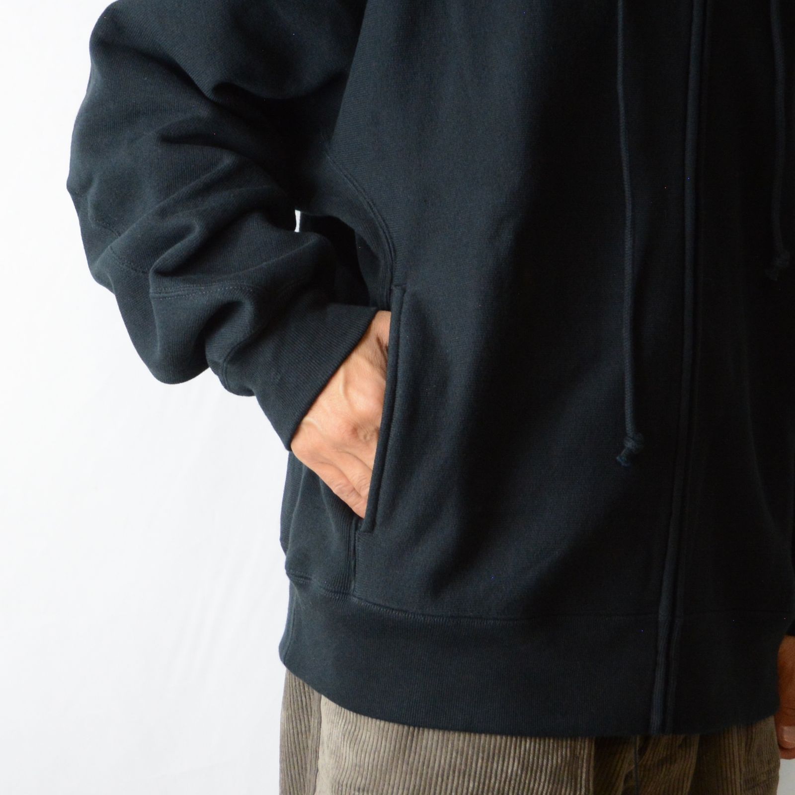 Champion ZIP UP HOODIE （BLACK） / チャンピオン ジップアップフーディー パーカー （ブラック）