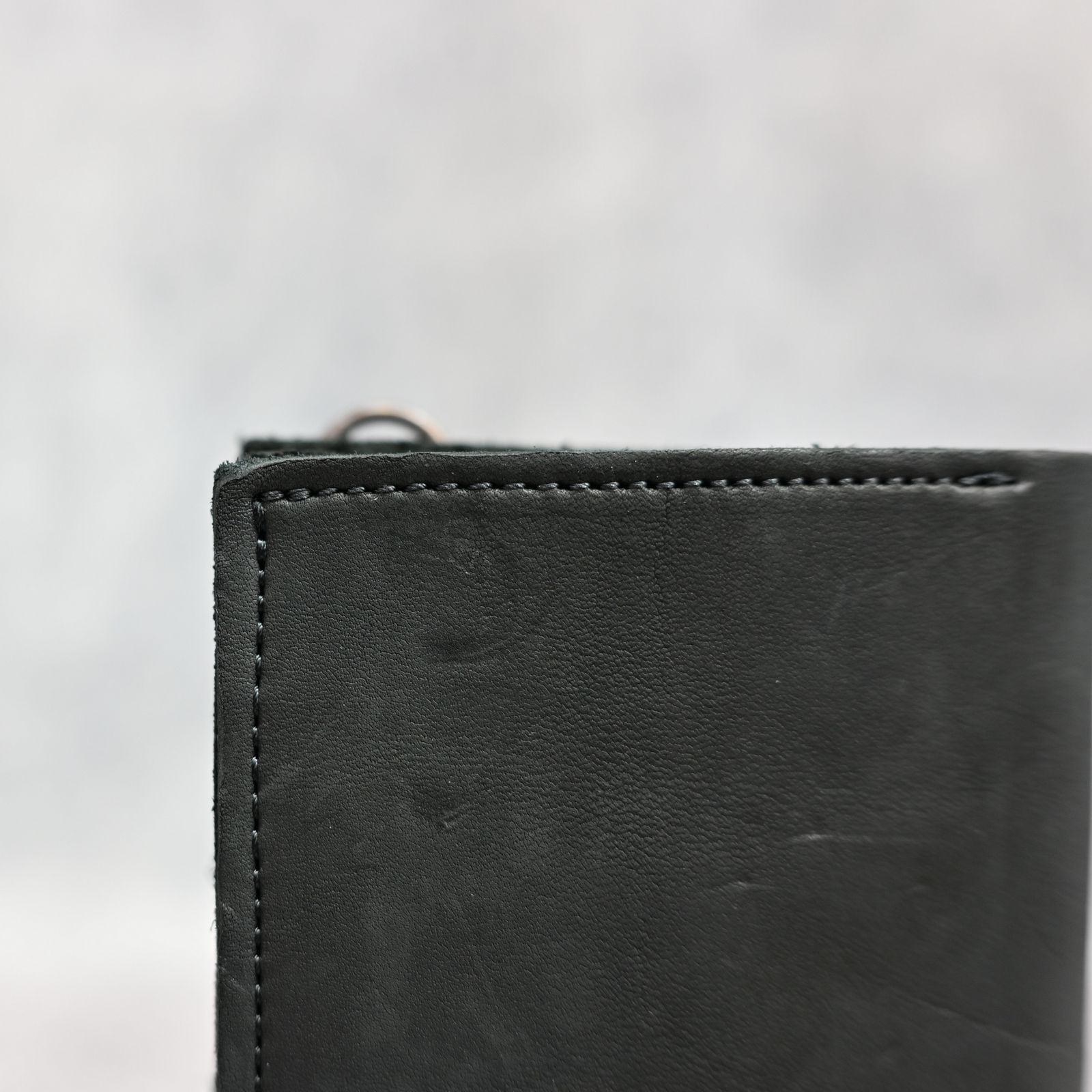ダブルショルダーレザー製品染め 札入れ （BLACK / ブラック） 318-03