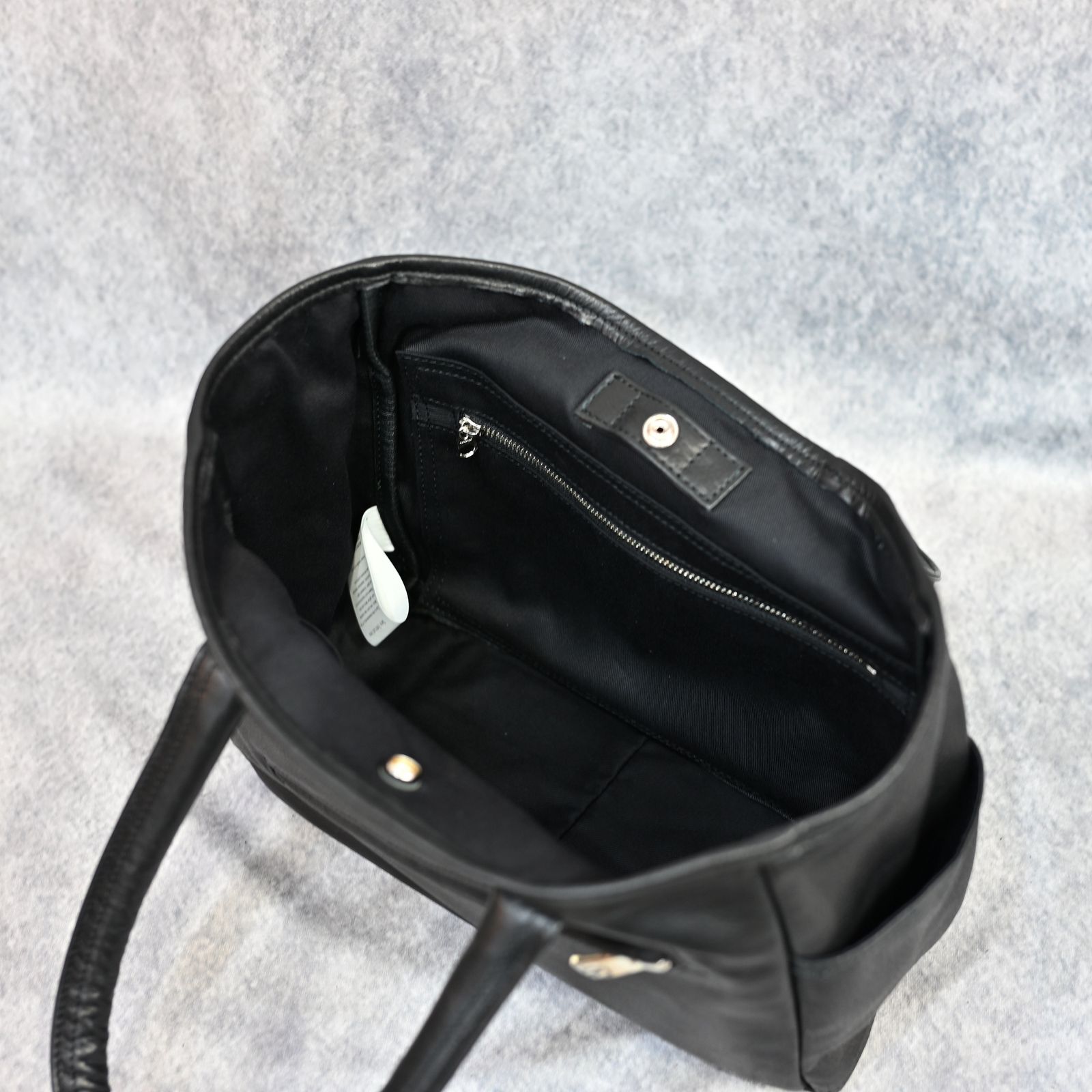PC RIDERS LEATHER TOTE BAG S W / LOVE & PEACE SILVER (BLACK)｜レザートート バッグ （ブラック） PC-017-3696-10