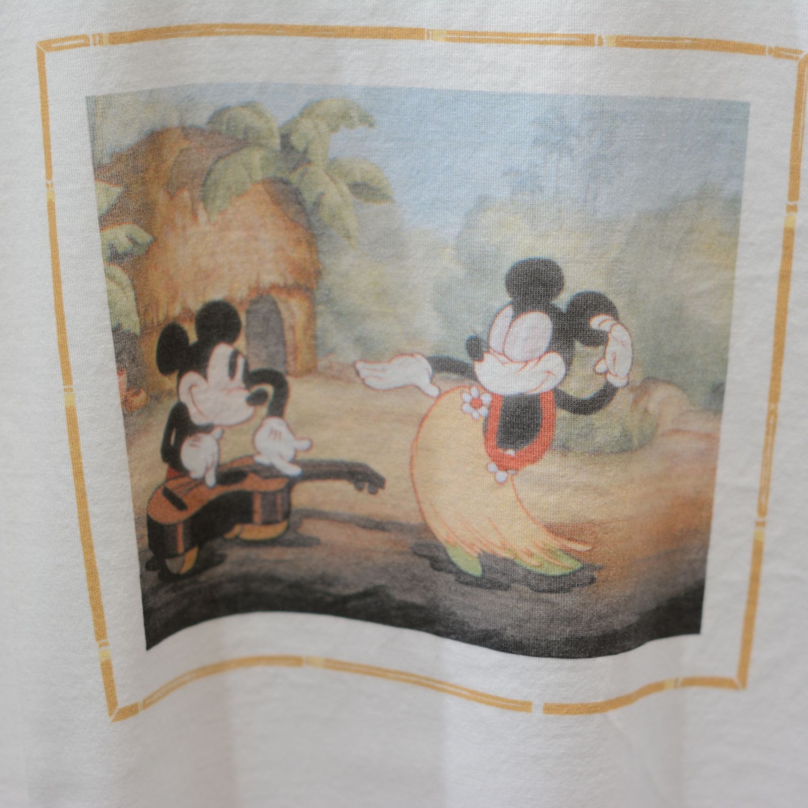 DISNEY HAWAIIAN HOLIDAY / PORTER CLASSIC HAWAI'I ALOHA COLLECTION / T-SHIRT BAMBOO (WHITE) - Tシャツ