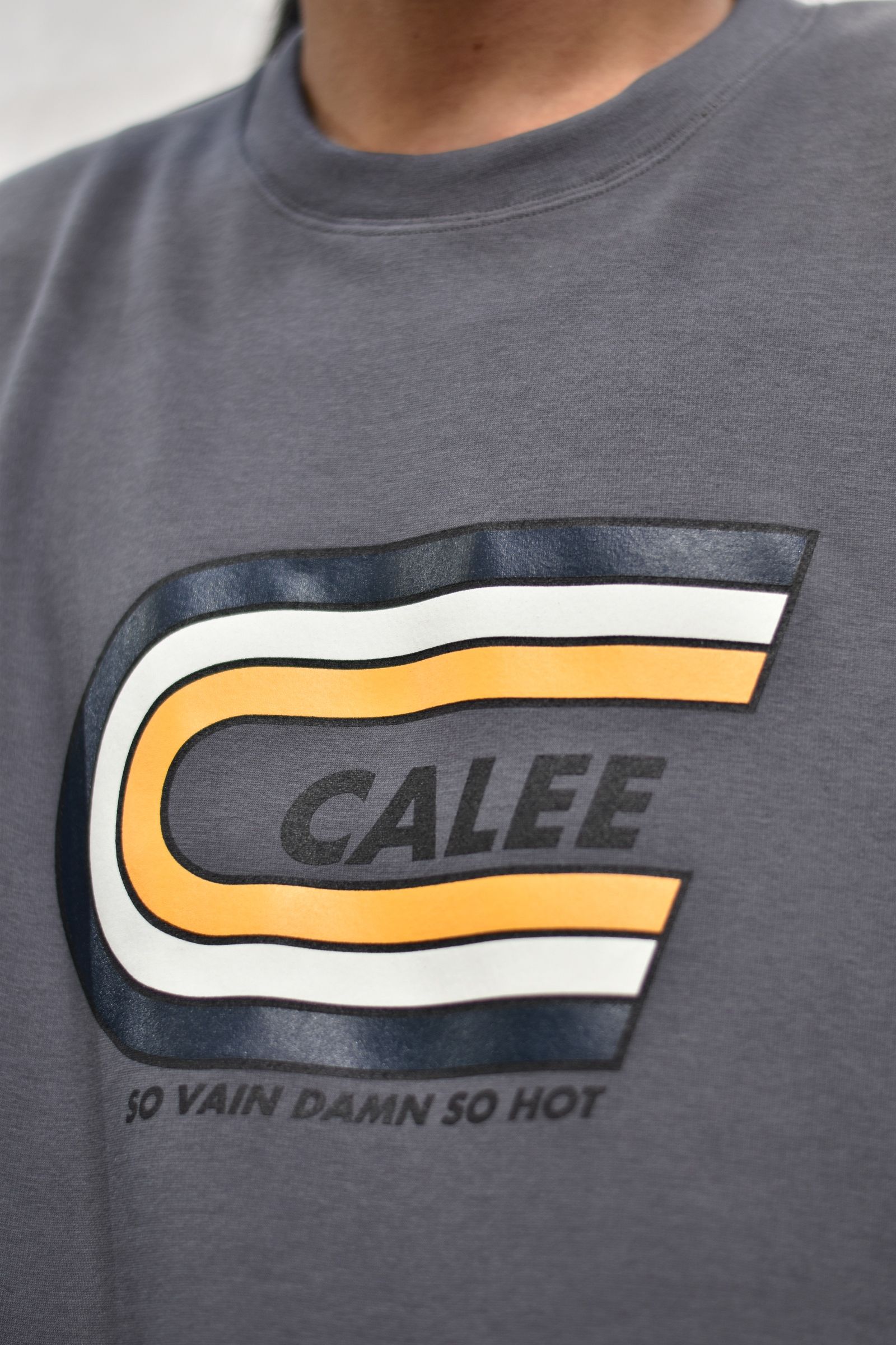 CALEE - BOMBER HEAT CREW NECK SWEAT (GRAY) | chord online store