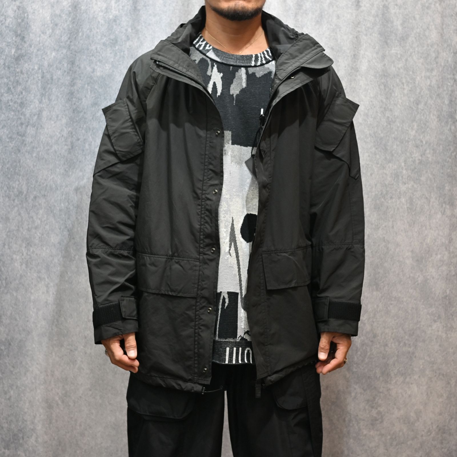WEATHER MILITARY JACKET / LINER NYLON ZU CONNECTION  （BLACK)｜ウェザーミリタリー ジャケット （ブラック） PC-026-2988-10