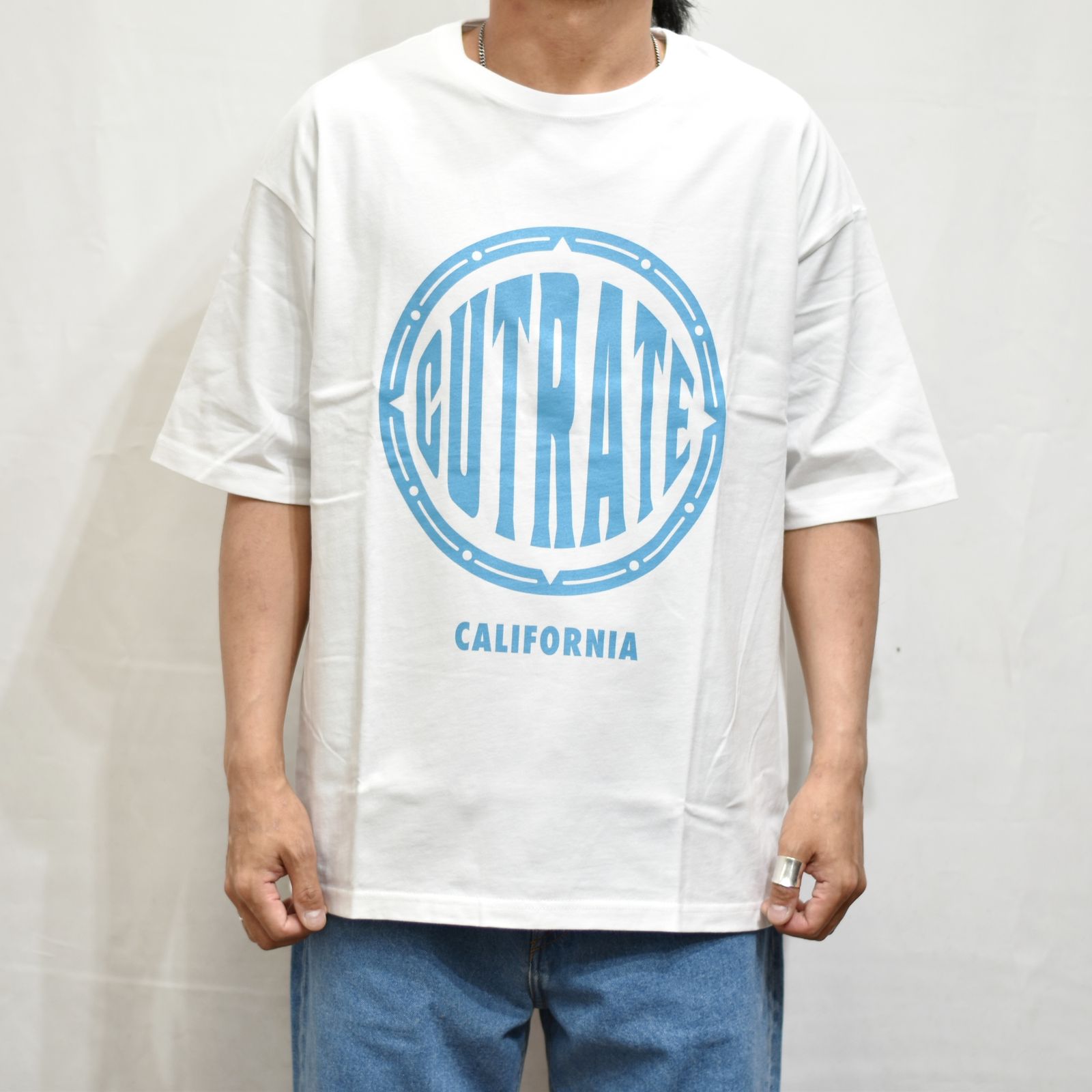 CUTRATE BEACH CITY CA DROPSHOULDER S/S -T-SHIRT (WHITE)