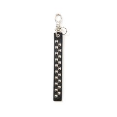 Studs leather logo & hotel key ring -Type B- (Black) / ホテルキー型 キーリング