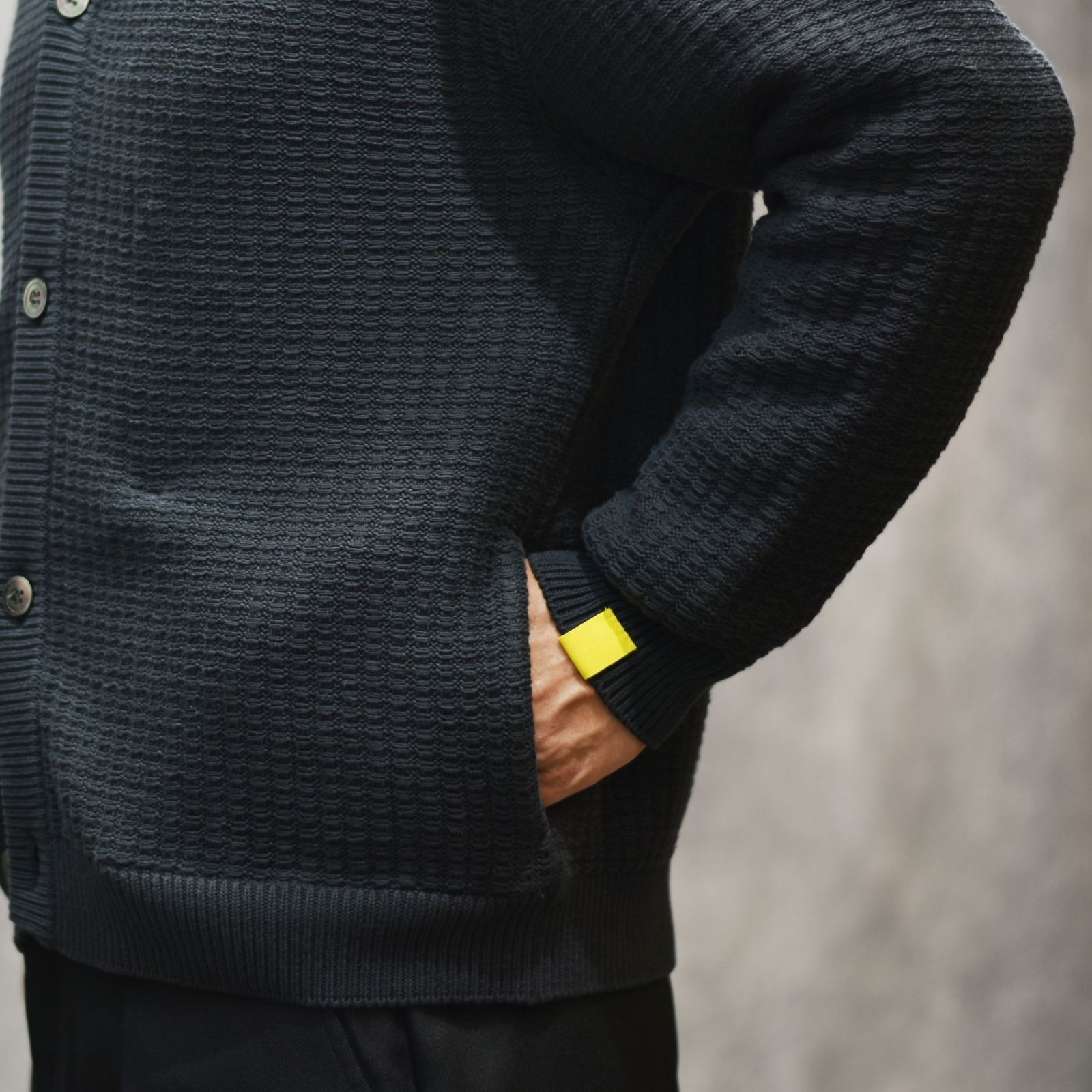 ×EYYA KNIT BIG WAFFLE KNIT CARDIGAN (INK BLACK)｜× エイヤ ワッフル ニット カーディガン｜CL-26SS001EYYA