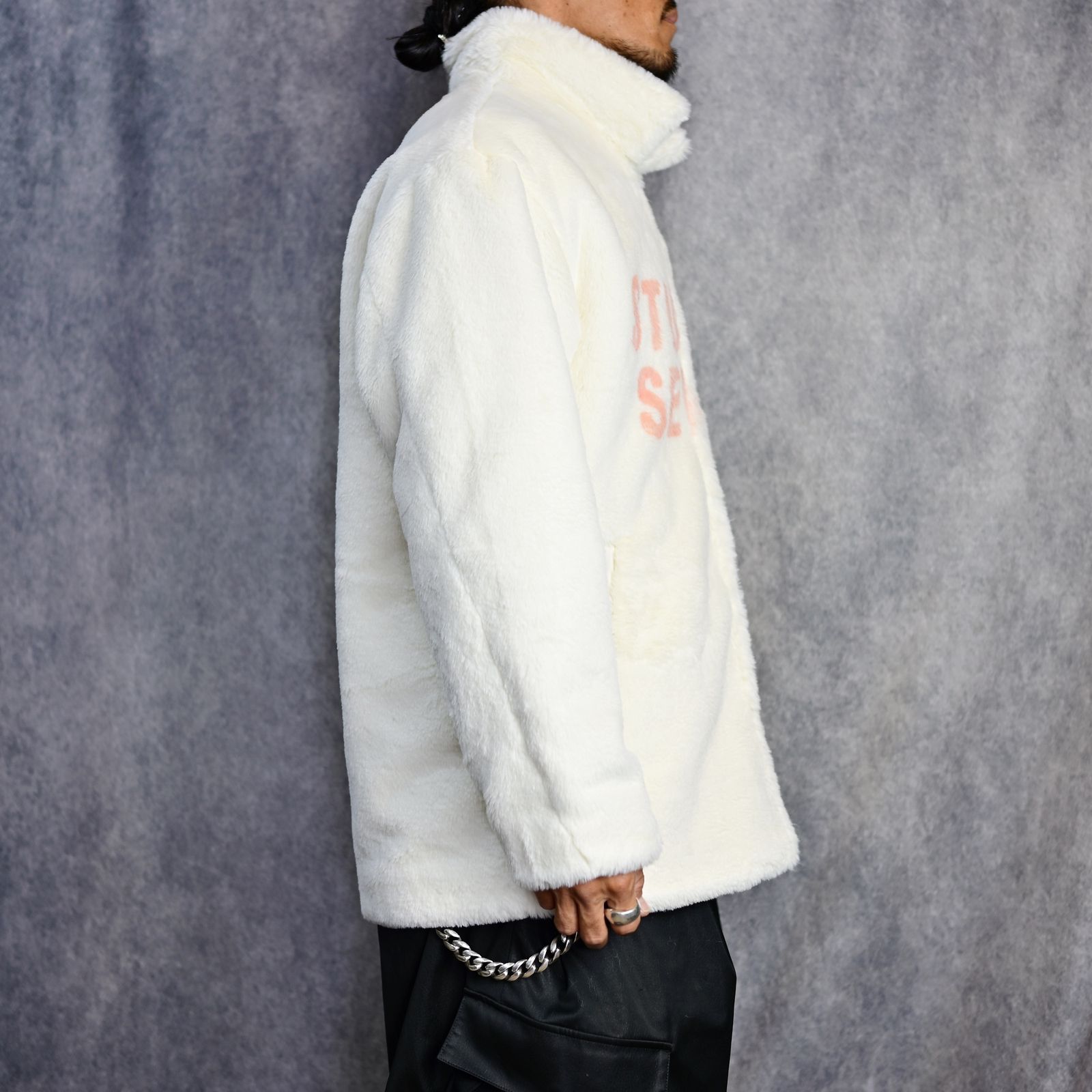 Fake Fur Middle Jacket （WHITE） / フェイクファー ジャケット ブルゾン （ホワイト）