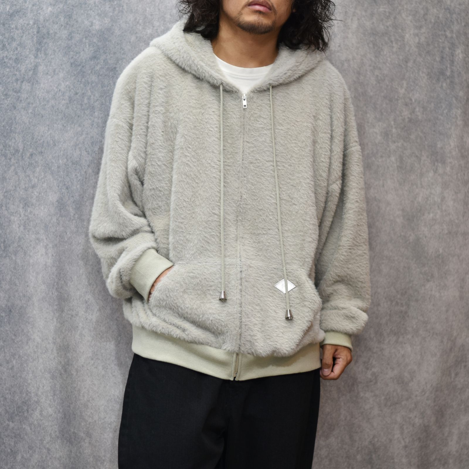 TEDDY BEAR HOODED SWEATER (MINT)｜テディベア スウェットパーカー｜PD25AC01