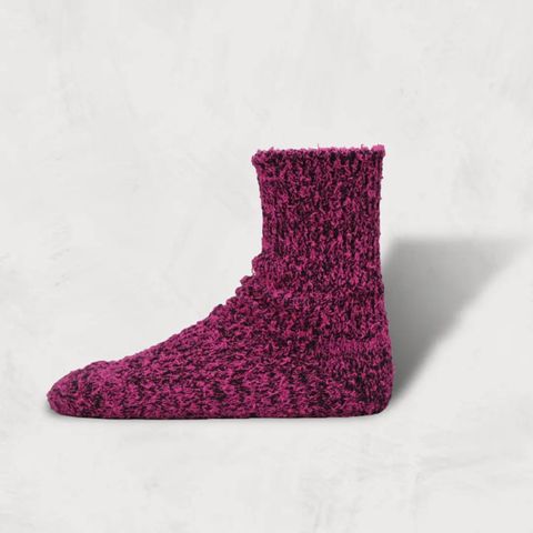 SHOWATABÉ｜Textured Cotton Socks (Black×Pink)｜2nd Collection｜靴下・ソックス