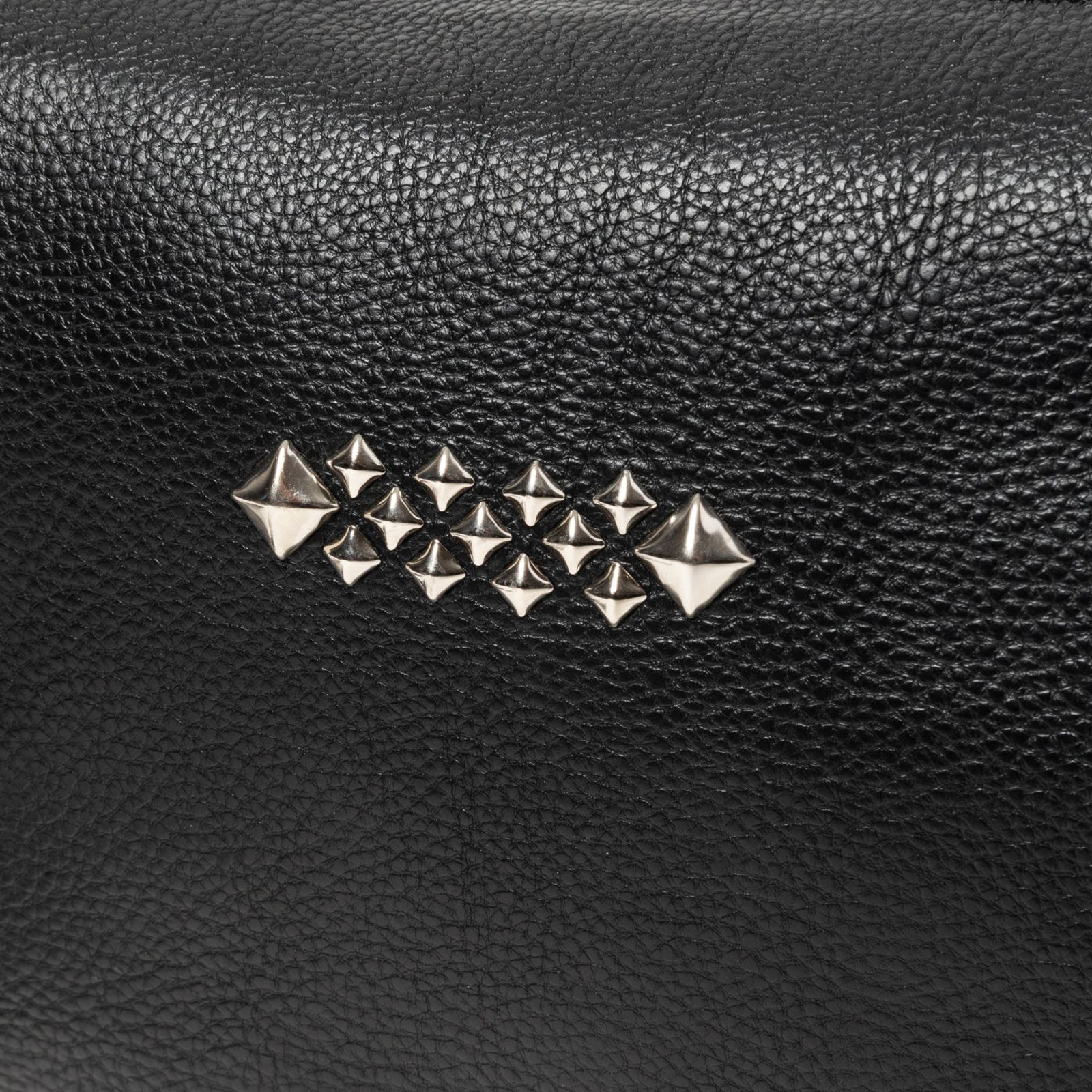 STUDS LEATHER SHOULDER BAG ＜REGULAR＞ (BLACK) / スタッズ レザー ショルダーバッグ ＜レギュラー＞