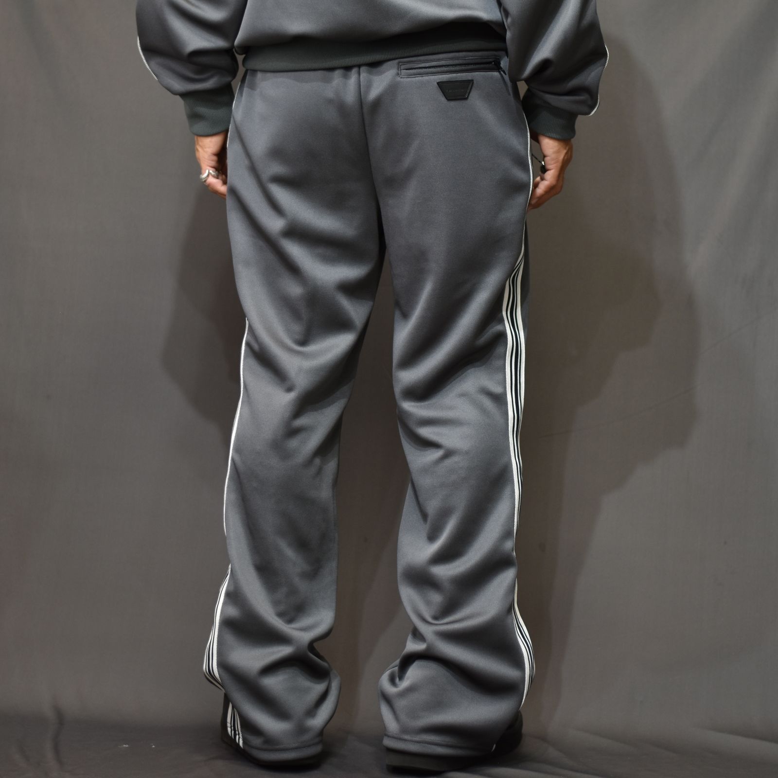 FORSOMEONE - FF TRACK PANTS (GRAY) トラックラインパンツ フレア