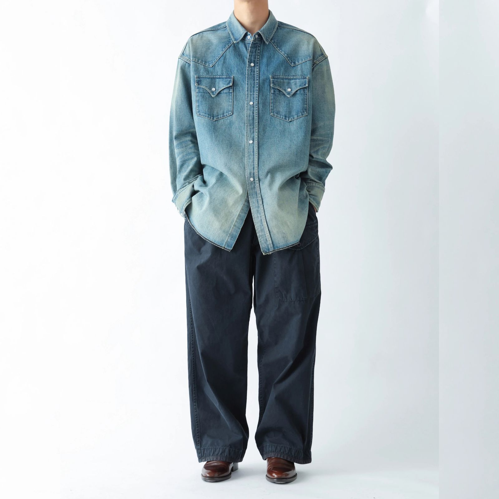 LV DENIM BIG WESTERN SHIRTS （USD） / USネイビー デニムトラウザー （インディゴ） 2026SS-PT4-YT
