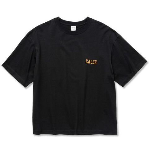 DROP SHOULDER LOGO EMBROIDERY T‐SHIRT LIMITED (BLACK.ORANGE) / ドロップショルダー ロゴ刺繍 Tシャツ