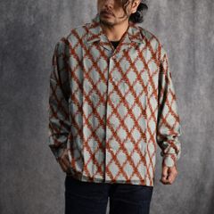 PLAID OPEN COLLAR L/S SH (Lt.GREEN) / オープンカラーシャツ