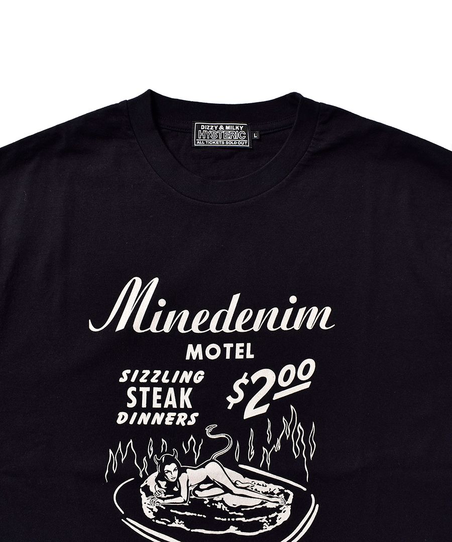 ヒステリックグラマーとマインデニムデニムのコラボ　T-SH BLK Lサイズ MINEDENIM - 【12月24日発売】 ×HYSTERIC GLAMOUR T-SH / BLK