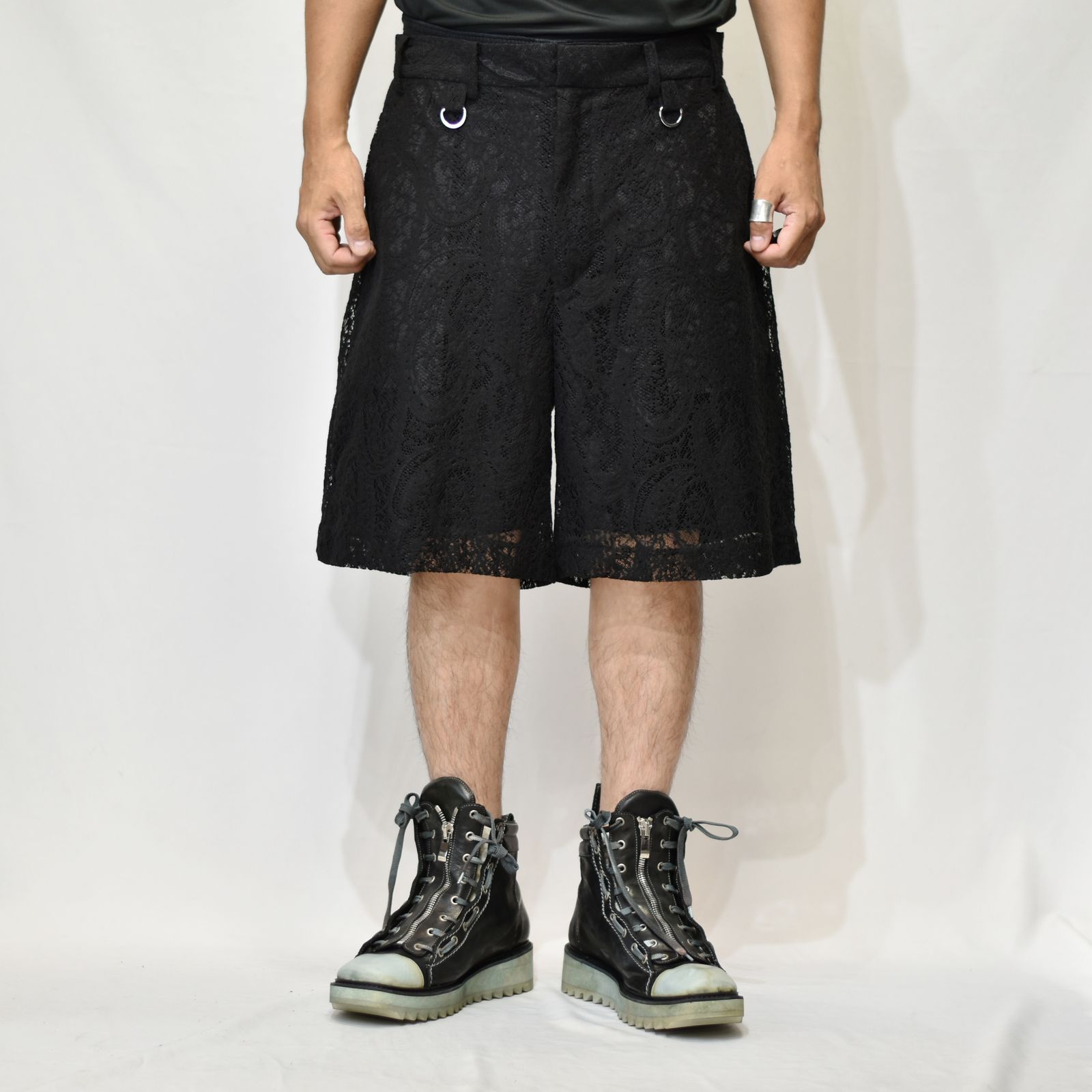 el conductorH - PAISLEY LACE SHORTS (BK) / ペイズリー レース el conductorH - PAISLEY LACE SHORTS (BK) / ペイズリー レース