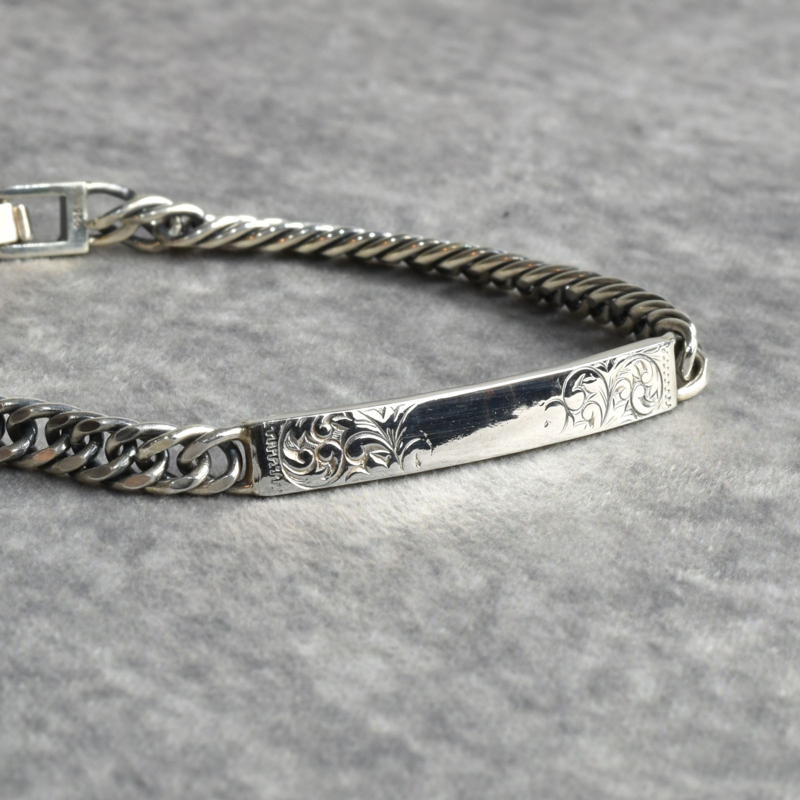 Silver925 ID Bracelet "ARABESQUE" (SILVER) / アイディー ブレスレット