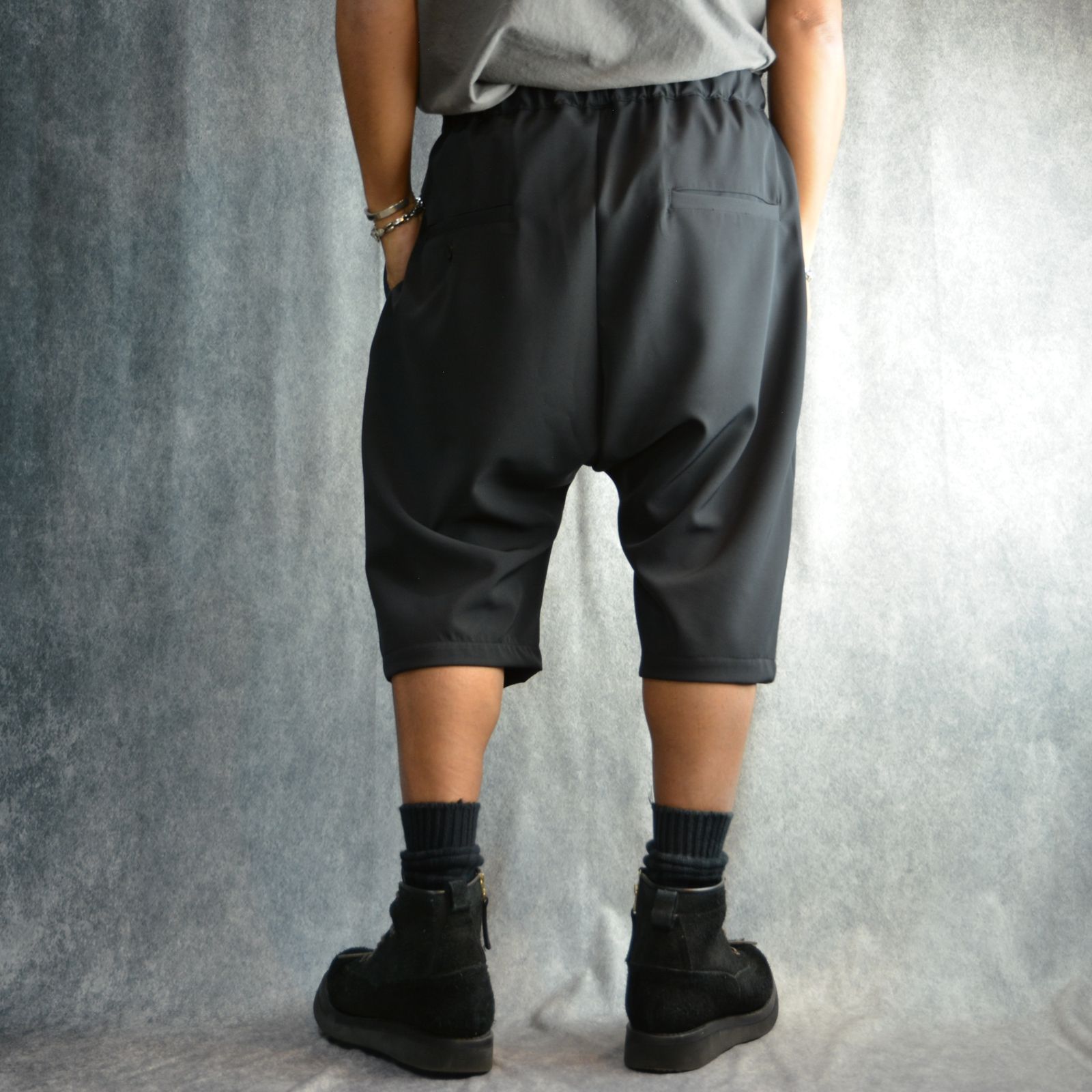ポリエステルストレッチ イージショーツ (BLACK)