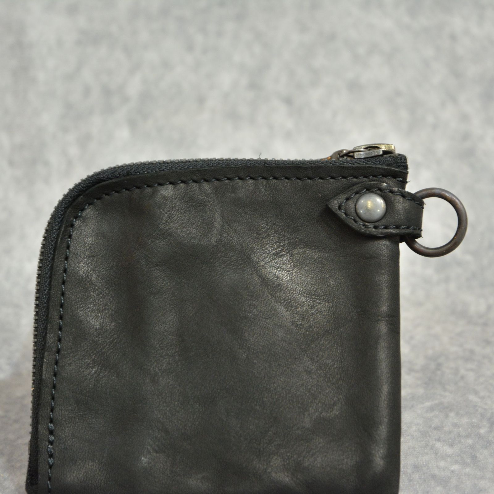 ダブルショルダー レザー コインケース （BLACK / ブラック） 318-15