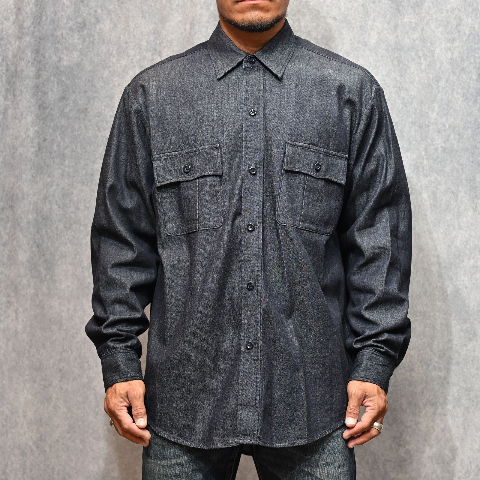 Denim Military SH （OWS） / デニムシャツ （インディゴ）｜2509-5001