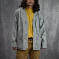 6OZ HICKORY SHIRT CARDIGAN (INDIGO STRIPE) / 6オンス ヒッコリー シャツ カーディガン