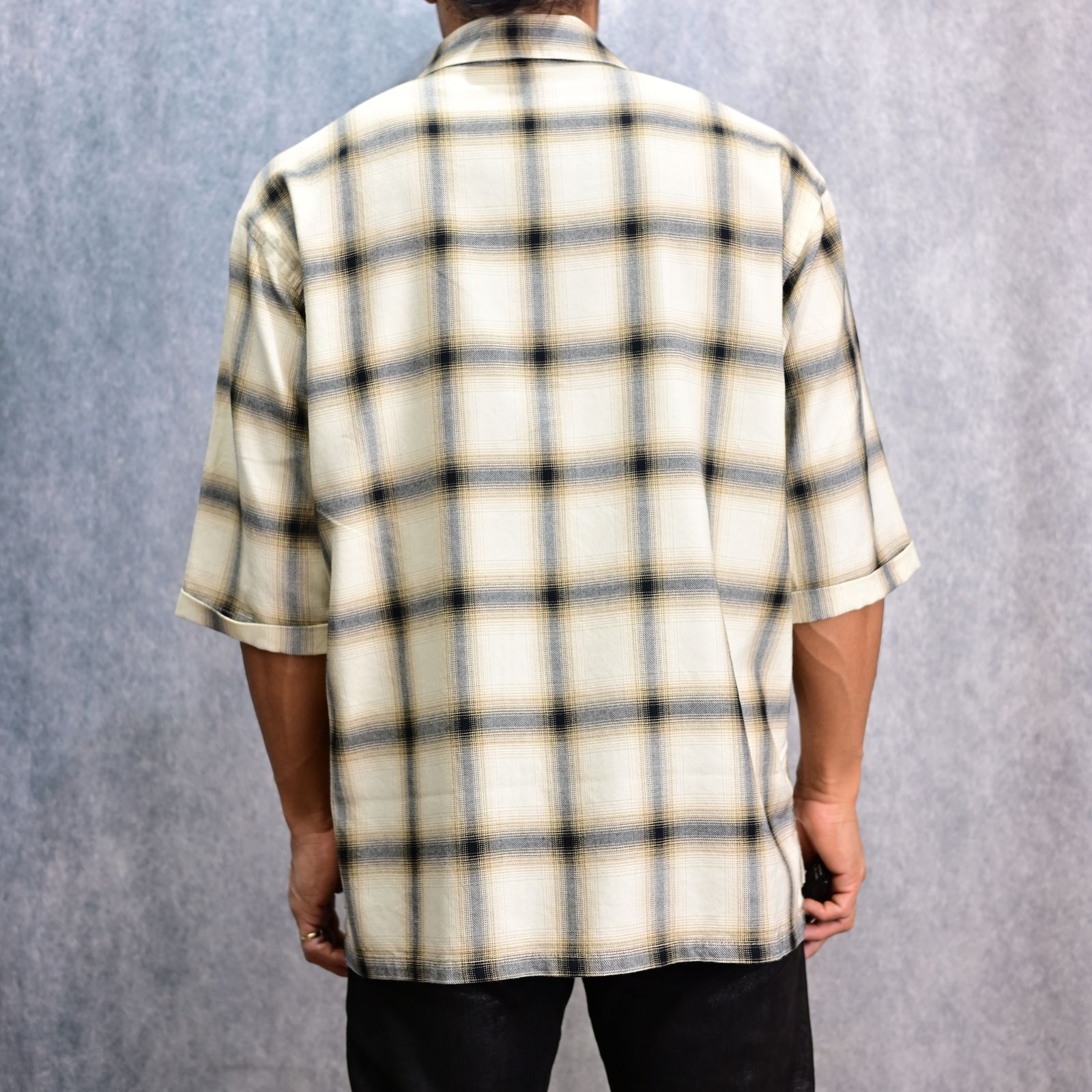 オンブレーチェック 半袖シャツ （BEIGE / ベージュ） 2154-01